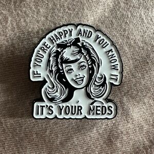 Black and White Funny Enamel Pin